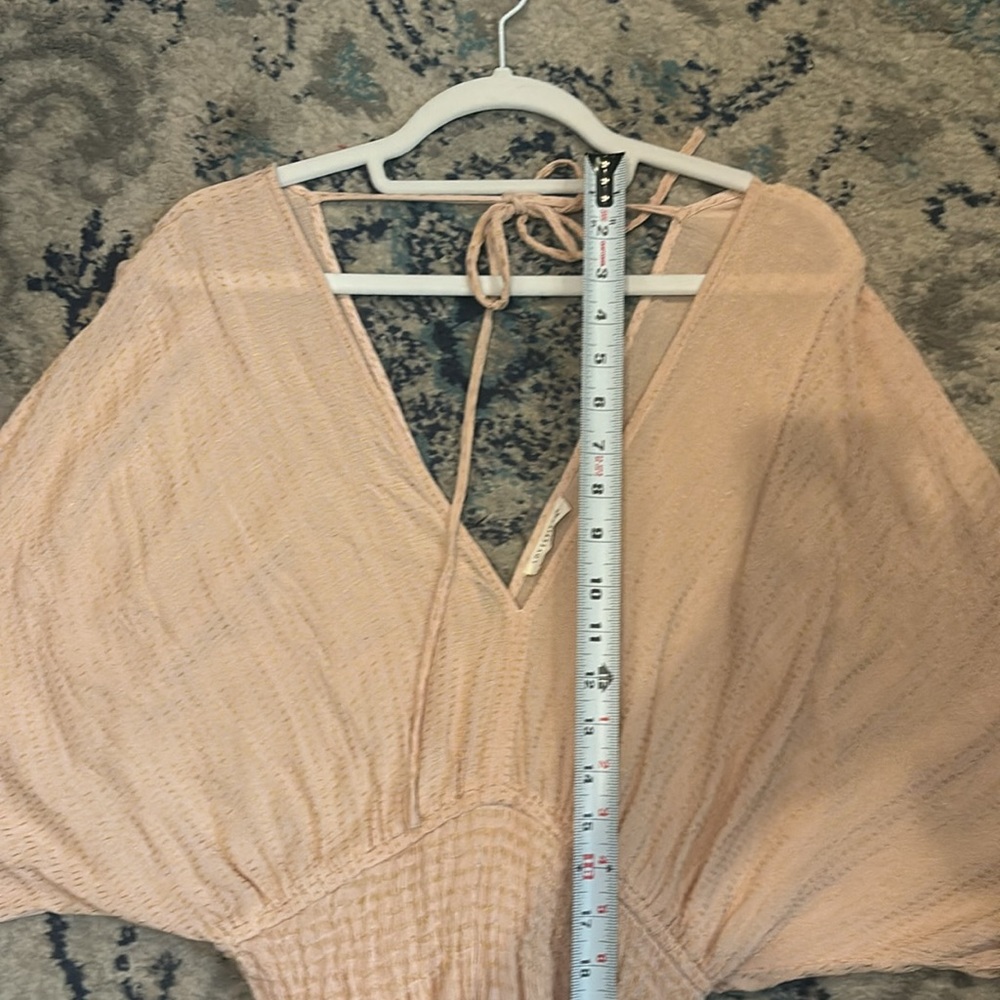 Lovestitch batwing cocktail summer day dress peach size L fits S - small Large - Picture 5 of 7